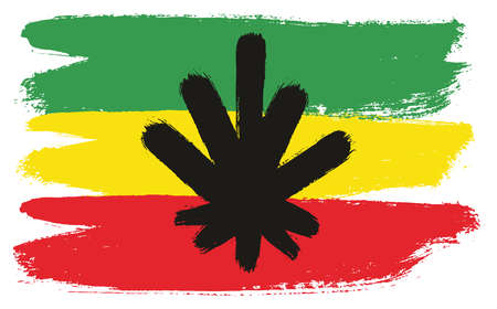 Rasta man flag vector hand painted with rounded brush.のイラスト素材