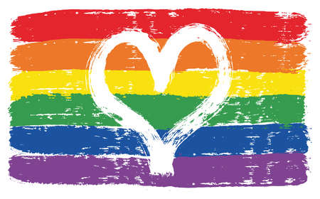 LGBTQ Love Flag Vector Hand Painted with Rounded Brushのイラスト素材