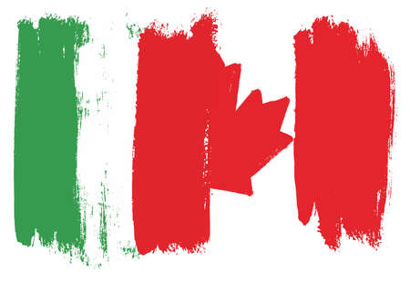 Italy and Canada flag vector illustrationのイラスト素材