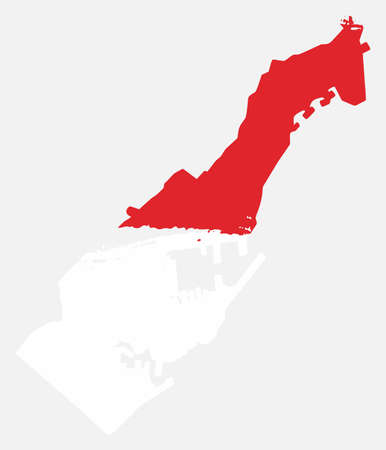 Monaco Flag & Map Vector Hand Painted with Rounded Brushのイラスト素材