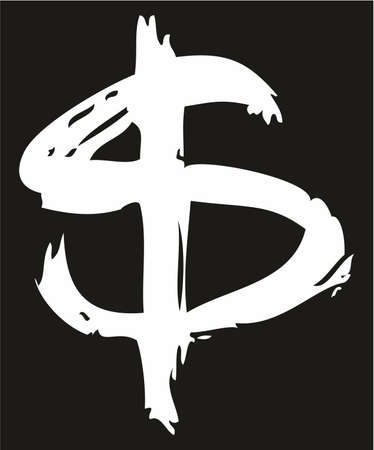 Dollar symbol freehand seamless pattern illustration.のイラスト素材