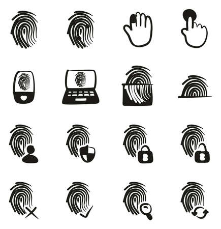 Fingerprint Icons Freehand Fillのイラスト素材