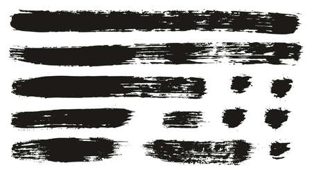 Paint Brush Lines High Detail Abstract Vector Background Set 109のイラスト素材