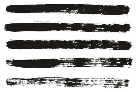 Paint Brush Lines High Detail Abstract Vector Background Set 02のイラスト素材