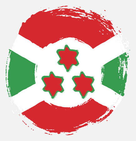 Burundi Circle Flag Vector Hand Painted with Rounded Brushのイラスト素材