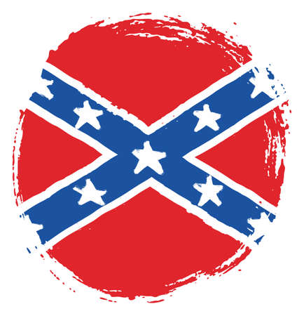Confederate Circle Flag Vector Hand Painted with Rounded Brushのイラスト素材