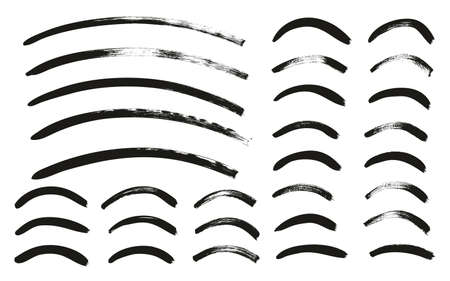 Calligraphy Paint Thin Brush Lines Curved High Detail Abstract Vector Backgroundのイラスト素材