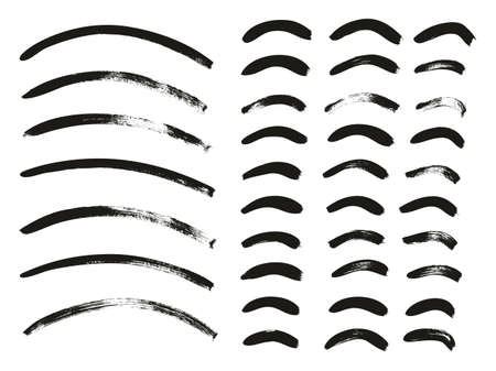 Calligraphy Paint Thin Brush Lines Curved High Detail Abstract Vector Backgroundのイラスト素材