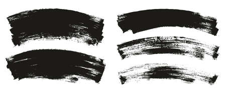 Flat Paint Brush Thin Curved Background High Detail Abstract Vector Background Mix Setのイラスト素材