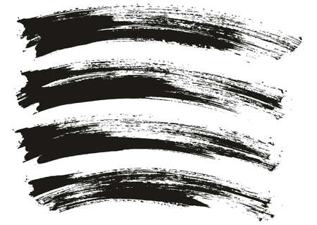 Flat Paint Brush Thin Curved Background High Detail Abstract Vector Background Setのイラスト素材