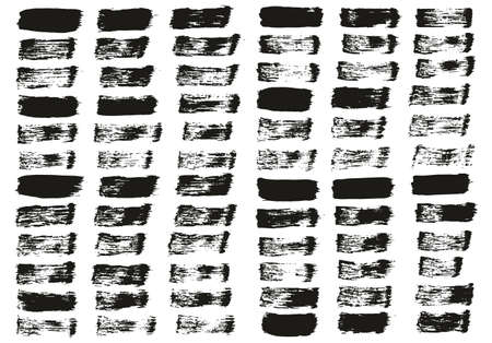 Flat Paint Brush Thin Straight Lines High Detail Abstract Vector Background Setのイラスト素材