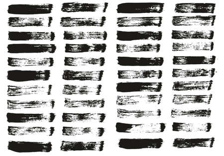 Flat Paint Brush Thin Straight Lines High Detail Abstract Vector Background Setのイラスト素材