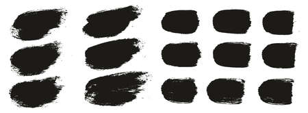 Round Brush Thick Short Background & Straight Lines Mix Artist Brush High Detail Abstract Vector Background Mix Setのイラスト素材