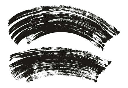 Flat Fan Brush Thick Curved Background High Detail Abstract Vector Background Setのイラスト素材