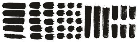 Round Brush Thick Straight Lines Artist Brush High Detail Abstract Vector Background Setのイラスト素材