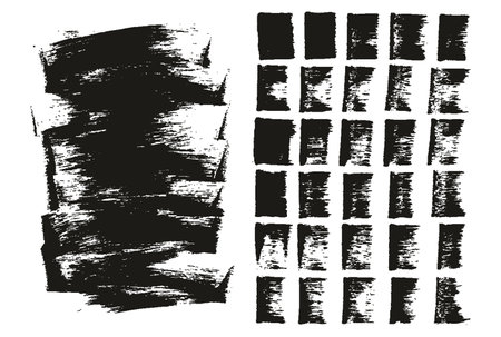 Flat Sponge Regular Artist Brush Long Background & Straight Lines Mix High Detail Abstract Vector Background Mix Setのイラスト素材