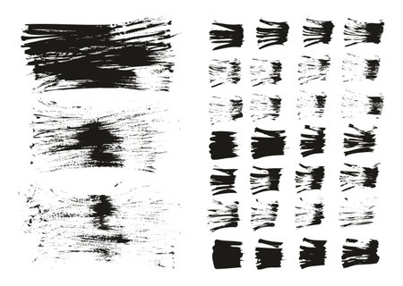 Large set of grunge brush strokes. Vector illustration. Grunge texture.のイラスト素材