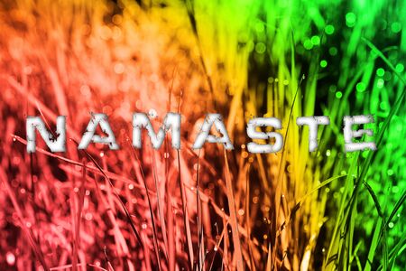 Text Namaste Quote colorful background quote wallpaperの写真素材