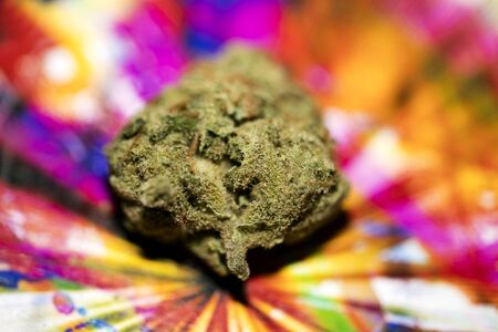 Marihuana in colorful background design macro super lemon haze fifty megapixelsの写真素材