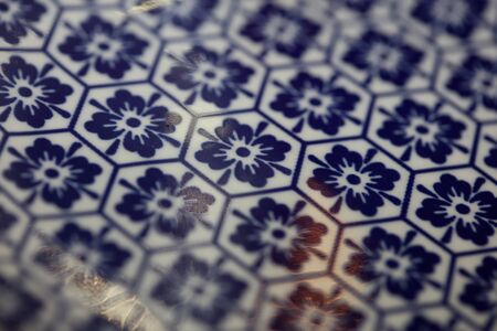 Blue and white flowers pattern macro background fifty megapixelsの写真素材