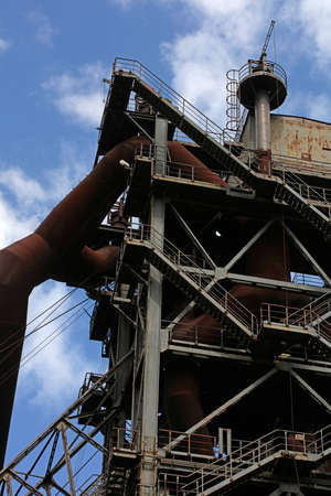 Abandoned industrial old factory area landschaftpark Duisburg nord high quality background printのeditorial素材