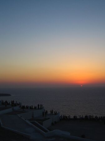 Santorini, Greece, Monday 22 August 2007 exploring the island on foot retro background instant printの写真素材