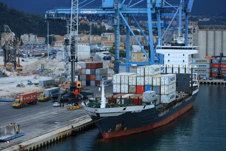 Ancona , Italy, Tuesday 5 July 2020 view of the city port from ship covid-19 season holidays high quality printsのeditorial素材