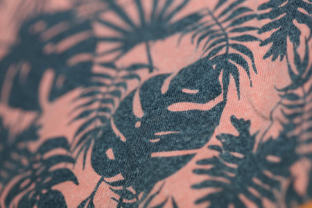 Colorful textiles leaves design macro background high quality modern fine art print