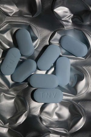 Blue medical pills close up background modern metal prints big size high quality