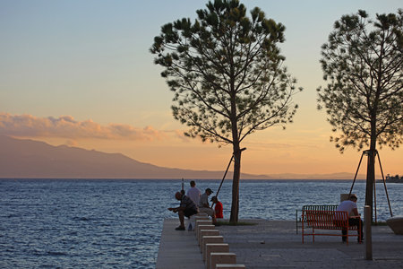 Sarande, Albania, Monday 16 September 2002 Exploration around the city buildings view high quality big size summer printの写真素材