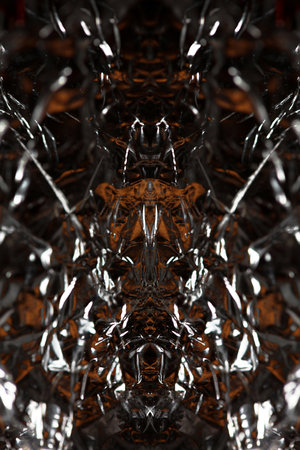 Colorful crumbled aluminum foliage macro abstract background modern big size high quality inspirational printsの写真素材