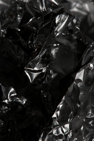Abstract crumpled colorful aluminum foil texture close up modern background big size instant stock photography printsの写真素材