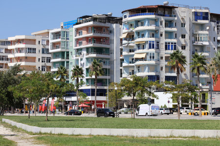 Vlore, Albania, Saturday 26 August 2023 exploring public houses and architects style hunting for beautiful places to live high quality big size summer instant printingsのeditorial素材
