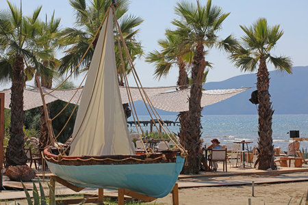 Summer traveling in Albania Vlora city exploring in lungo mare places the best beaches to chill amazing albanian moments big size high quality instant printingsのeditorial素材