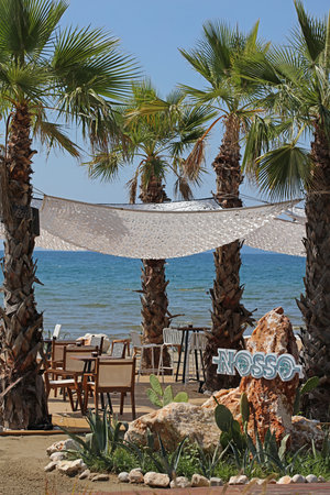 Vlore, Albania, Saturday 26 August 2023 exploring public beaches hunting for sunset beautiful places to swim lungomare riviera high quality big size instant printsのeditorial素材
