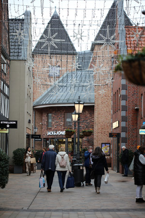 Ochtrup, Germany, 30 August 2024. The only Factor-Outlet-Center in North Rhine-Westphalia is now open for business. Operators say that they are mainly targeting tourists and that the sales buildings are supposed to invoke an old Muenster land villageのeditorial素材