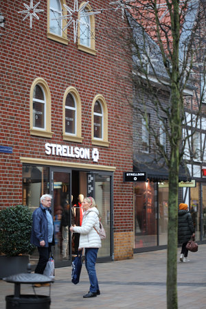 Ochtrup, Germany, 30 August 2024. The only Factor-Outlet-Center in North Rhine-Westphalia is now open for business. Operators say that they are mainly targeting tourists and that the sales buildings are supposed to invoke an old Muenster land villageのeditorial素材