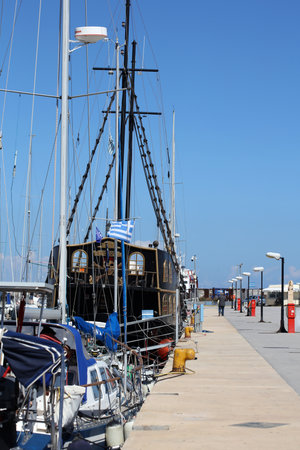 Rethimno, Greece, Friday 15 March 2024 Crete island holidays exploring the city port riviera luxury...