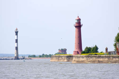 two beacons on the  islands の写真素材