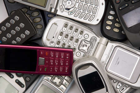 used old GSM Cell phones   の写真素材