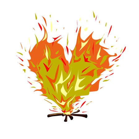 Fire icon isolated on white background. Vector illustrationの写真素材