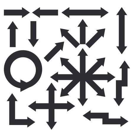 Arrows vector collection with elegant style and black color.のイラスト素材