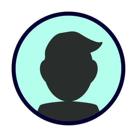 Man avatar profile. Male face icon isolated on white background. Vector illustration.