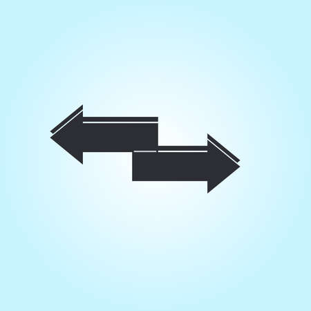 left right arrow icon, arrow icon vector, in trendy flat style isolated on blue background. arrow icon image, arrow icon. Vector illustrationのイラスト素材