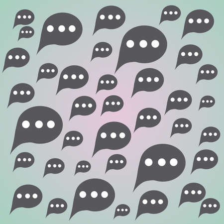 Big speech bubble set. Colorful elements on blue background.Vector