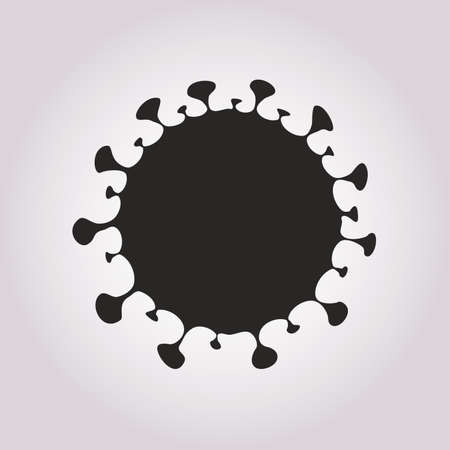 Corona Virus icon shape. biological hazard risk  symbol. Contamination epidemic virus danger sign. vector illustration image. Isolated on grey background.のイラスト素材