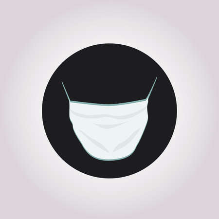 Vector of flat icon, medical mask for protection on isolated background. Vector illustrationのイラスト素材