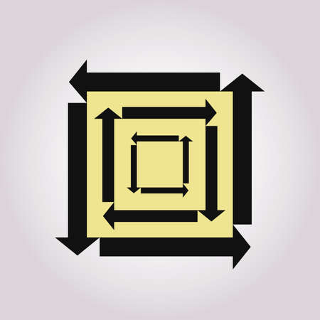 Repetitive process icon with square arrows explanation. Icon reflect renewable energy, recycling,...