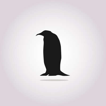 black antarctic penguin silhouette icon. standing pinguin vector illustration isolated on white. Cold, north, nature symbol.のイラスト素材