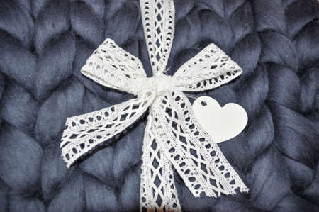 Merino wool blanket as a X-mas presentの写真素材